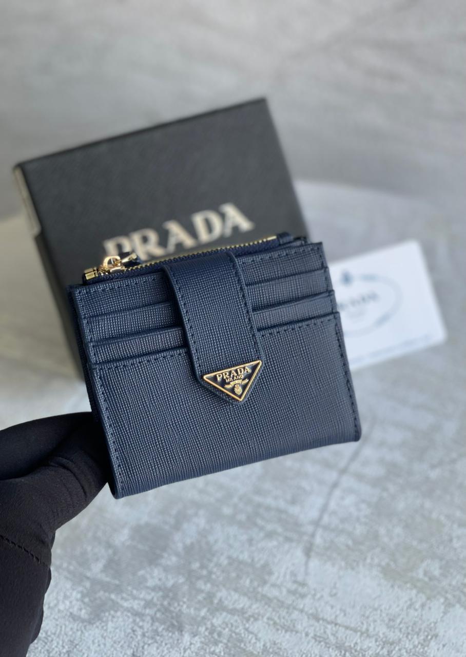 Prada Saffiano Leather Card Holder Wallet in Vivid Pink - Compact & Stylish