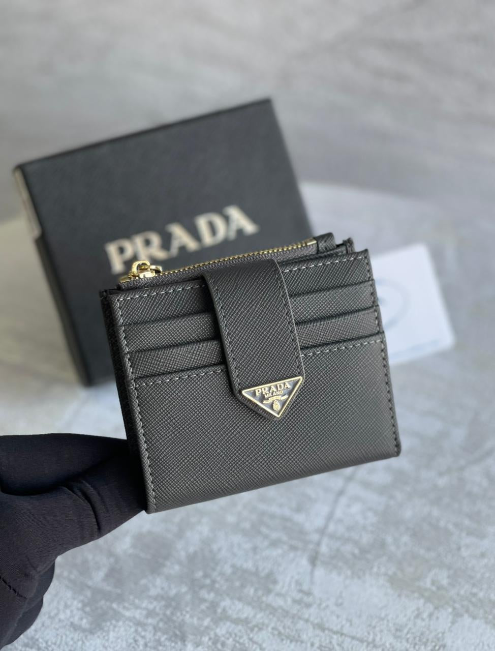 Prada Saffiano Leather Card Holder Wallet in Vivid Pink - Compact & Stylish